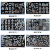 1* Χριστουγεννιάτικες πλάκες για σφράγιση νυχιών 2021 Μόδα Πρότυπο νυχιών Κινούμενα σχέδια/ Πρότυπο λουλουδιών ατσάλινο στένσιλ βερνίκι νυχιών Kadou7-22