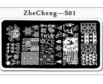 1* Χριστουγεννιάτικες πλάκες για σφράγιση νυχιών 2021 Μόδα Πρότυπο νυχιών Κινούμενα σχέδια/ Πρότυπο λουλουδιών ατσάλινο στένσιλ βερνίκι νυχιών Kadou7-22