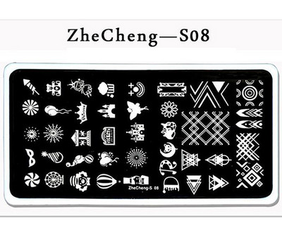 1* Χριστουγεννιάτικες πλάκες για σφράγιση νυχιών 2021 Μόδα Πρότυπο νυχιών Κινούμενα σχέδια/ Πρότυπο λουλουδιών ατσάλινο στένσιλ βερνίκι νυχιών Kadou7-22