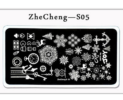 1* Χριστουγεννιάτικες πλάκες για σφράγιση νυχιών 2021 Μόδα Πρότυπο νυχιών Κινούμενα σχέδια/ Πρότυπο λουλουδιών ατσάλινο στένσιλ βερνίκι νυχιών Kadou7-22