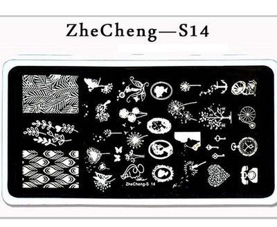 1* Χριστουγεννιάτικες πλάκες για σφράγιση νυχιών 2021 Μόδα Πρότυπο νυχιών Κινούμενα σχέδια/ Πρότυπο λουλουδιών ατσάλινο στένσιλ βερνίκι νυχιών Kadou7-22