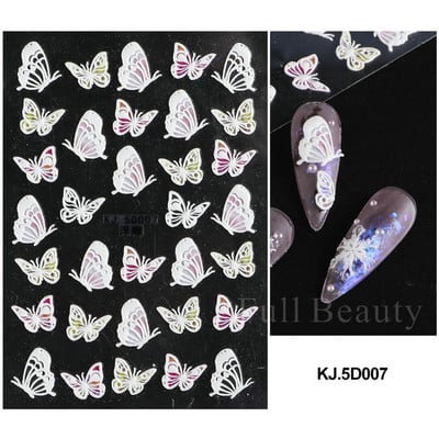 5D αυτοκόλλητα για τα νύχια της μικρής αρκούδας Χαριτωμένα κινούμενα σχέδια με χαραγμένα συρόμενα ζώο Kawaii Rabbit Bow Star Ακρυλικά νύχια Προμήθειες για αυτοκόλλητα CHSTZ-5D46