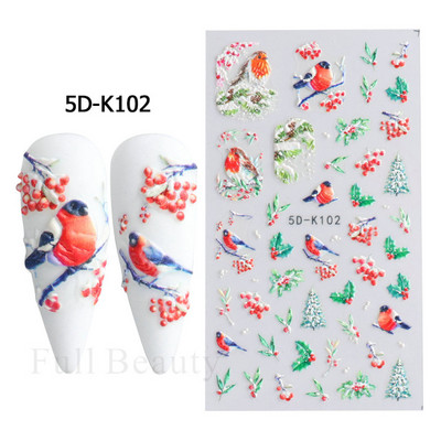 5D αυτοκόλλητα για τα νύχια της μικρής αρκούδας Χαριτωμένα κινούμενα σχέδια με χαραγμένα συρόμενα ζώο Kawaii Rabbit Bow Star Ακρυλικά νύχια Προμήθειες για αυτοκόλλητα CHSTZ-5D46