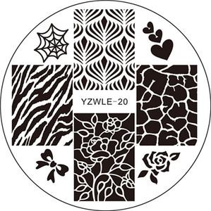 WUF 1 ΤΕΜ 5,5 εκ. Στρογγυλό ανοξείδωτο ατσάλι DIY Πρότυπα για πλάκες τέχνης νυχιών Σφράγιση εικόνας Στένσιλ 30 στυλ για επιλογή