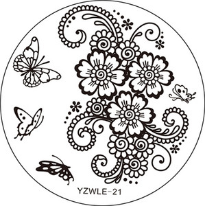 WUF 1 ΤΕΜ 5,5 εκ. Στρογγυλό ανοξείδωτο ατσάλι DIY Πρότυπα για πλάκες τέχνης νυχιών Σφράγιση εικόνας Στένσιλ 30 στυλ για επιλογή