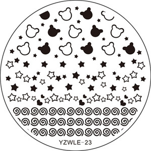 WUF 1 ΤΕΜ 5,5 εκ. Στρογγυλό ανοξείδωτο ατσάλι DIY Πρότυπα για πλάκες τέχνης νυχιών Σφράγιση εικόνας Στένσιλ 30 στυλ για επιλογή