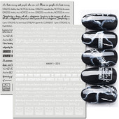 Αυτοκόλλητα νυχιών Μαύρα Λευκά γράμματα Μηνύματα Γεωμετρικές Γραμμές Πίσω Κόλλα Αυτοκόλλητα Νυχιών Διακόσμηση για Συμβουλές Νυχιών Ομορφιά