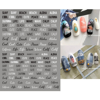 Αυτοκόλλητα νυχιών Μαύρα Λευκά γράμματα Μηνύματα Γεωμετρικές Γραμμές Πίσω Κόλλα Αυτοκόλλητα Νυχιών Διακόσμηση για Συμβουλές Νυχιών Ομορφιά