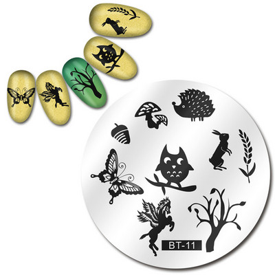 Biutee 12*6cm ΗΜΕΡΟΛΟΓΙΟ Πρότυπα για τέχνη νυχιών Πλάκα στάμπας Φύλλο λουλουδιών Εκτύπωση γράμματος ζώων Πλάκες σχεδίασης με λουλουδάτο μοτίβο Εργαλεία στένσιλ