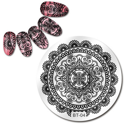 Biutee 12*6cm ΗΜΕΡΟΛΟΓΙΟ Πρότυπα για τέχνη νυχιών Πλάκα στάμπας Φύλλο λουλουδιών Εκτύπωση γράμματος ζώων Πλάκες σχεδίασης με λουλουδάτο μοτίβο Εργαλεία στένσιλ