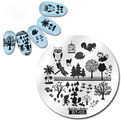 Biutee 12*6cm ΗΜΕΡΟΛΟΓΙΟ Πρότυπα για τέχνη νυχιών Πλάκα στάμπας Φύλλο λουλουδιών Εκτύπωση γράμματος ζώων Πλάκες σχεδίασης με λουλουδάτο μοτίβο Εργαλεία στένσιλ