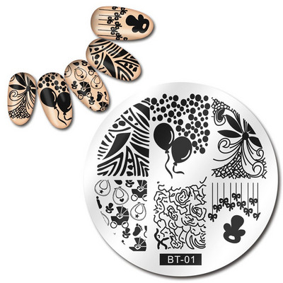 Biutee 12*6cm ΗΜΕΡΟΛΟΓΙΟ Πρότυπα για τέχνη νυχιών Πλάκα στάμπας Φύλλο λουλουδιών Εκτύπωση γράμματος ζώων Πλάκες σχεδίασης με λουλουδάτο μοτίβο Εργαλεία στένσιλ