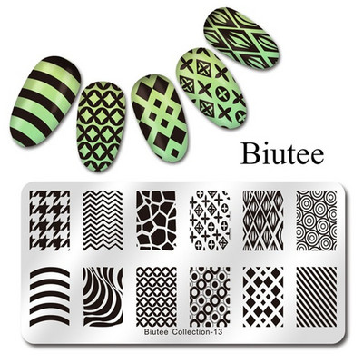 Biutee 12*6cm ΗΜΕΡΟΛΟΓΙΟ Πρότυπα για τέχνη νυχιών Πλάκα στάμπας Φύλλο λουλουδιών Εκτύπωση γράμματος ζώων Πλάκες σχεδίασης με λουλουδάτο μοτίβο Εργαλεία στένσιλ