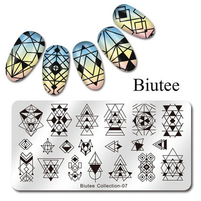 Biutee 12*6cm ΗΜΕΡΟΛΟΓΙΟ Πρότυπα για τέχνη νυχιών Πλάκα στάμπας Φύλλο λουλουδιών Εκτύπωση γράμματος ζώων Πλάκες σχεδίασης με λουλουδάτο μοτίβο Εργαλεία στένσιλ