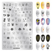 1 τεμ 9,5*14,5 cm Cartoon Anima Pattern Nail Art Stamping Plate Dog tiger Lion Image Template Stamp Stamp Στένσιλ νυχιών για μανικιούρ