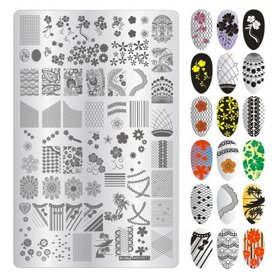 1 τεμ 9,5*14,5 cm Cartoon Anima Pattern Nail Art Stamping Plate Dog tiger Lion Image Template Stamp Stamp Στένσιλ νυχιών για μανικιούρ