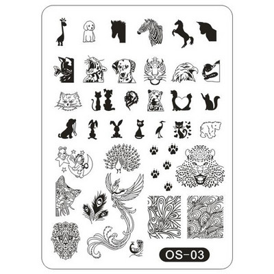 1 τεμ 9,5*14,5 cm Cartoon Anima Pattern Nail Art Stamping Plate Dog tiger Lion Image Template Stamp Stamp Στένσιλ νυχιών για μανικιούρ