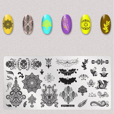 1 τεμ 9,5*14,5 cm Cartoon Anima Pattern Nail Art Stamping Plate Dog tiger Lion Image Template Stamp Stamp Στένσιλ νυχιών για μανικιούρ