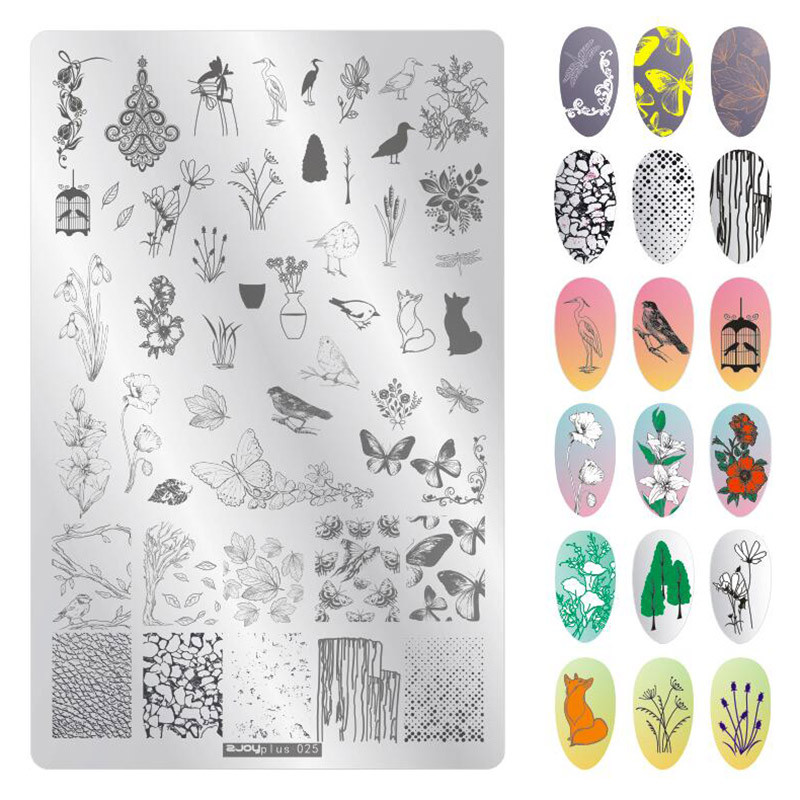 1 τεμ 9,5*14,5 cm Cartoon Anima Pattern Nail Art Stamping Plate Dog tiger Lion Image Template Stamp Stamp Στένσιλ νυχιών για μανικιούρ