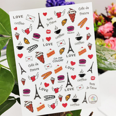 3D αυτοκόλλητα για νύχια Χαριτωμένο κορίτσι παπιγιόν λουλούδια Σχέδιο χειλιών Διακόσμηση νυχιών τέχνης μανικιούρ Αυτοκόλλητα αξεσουάρ μεμβράνης για νύχια