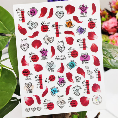 3D αυτοκόλλητα για νύχια Χαριτωμένο κορίτσι παπιγιόν λουλούδια Σχέδιο χειλιών Διακόσμηση νυχιών τέχνης μανικιούρ Αυτοκόλλητα αξεσουάρ μεμβράνης για νύχια