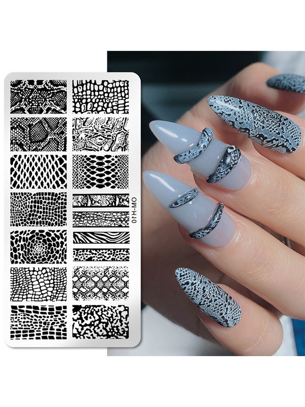 Heart Flower Γαλλικό σχέδιο Πλάκες για σφράγιση νυχιών Leaf Floral Nail Art Stamp Ανοξείδωτο στένσιλ Πρότυπο εκτύπωσης Εργαλεία μανικιούρ