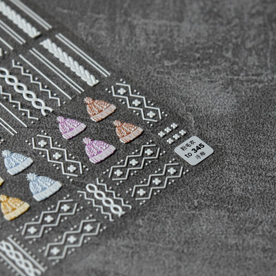 Nail Art Kleebis Reljeefne Kampsun Külm Müts Jõulud Lumehelves Põder DIY Sügistalvine Nail Art Decal Fooliumiga kaunistus