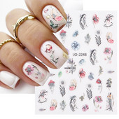 3D αυτοκόλλητο νυχιών χρυσό μπρονζέ λουλούδια διακόσμηση φύλλα γεωμετρική γραμμή γκλίτερ πεταλούδα άνοιξη νυχιών ντεκόρ Gel Polish Manicure