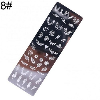 Πλάκες σφράγισης νυχιών πεταλούδας φύλλα λουλούδια Πρότυπο σφραγίδας σανίδας τέχνης νυχιών Αξεσουάρ καλουπιού στένσιλ εκτύπωσης από χάλυβα γεωμετρικές γραμμές