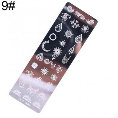 Πλάκες σφράγισης νυχιών πεταλούδας φύλλα λουλούδια Πρότυπο σφραγίδας σανίδας τέχνης νυχιών Αξεσουάρ καλουπιού στένσιλ εκτύπωσης από χάλυβα γεωμετρικές γραμμές