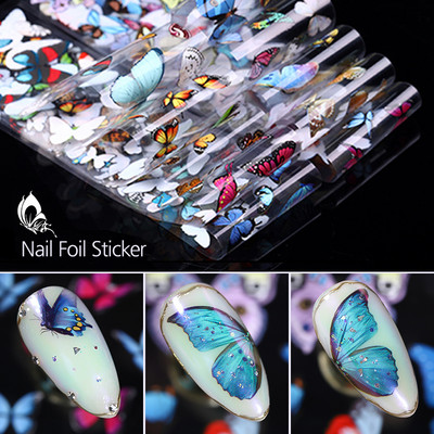 Flower Chic Lace Nail Foils Πολύχρωμα αυτοκόλλητα τρισδιάστατα αυτοκόλλητα νυχιών Αυτοκόλλητα ριγέ γραμμή μεταφοράς ιριδίζουσα διακόσμηση