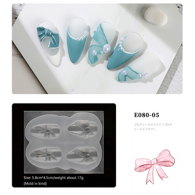 1 τεμ. Καλούπι 3D σιλικόνης DIY Δημιουργικό μοτίβο Πρότυπο για νύχια Μορφή Μορφή UV Gel Decors Εργαλεία μανικιούρ Πρότυπα Μοτίβα Νυχιών Τέχνη