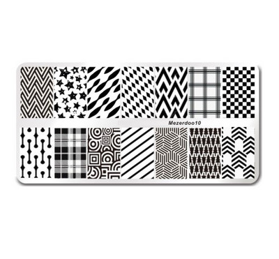 Χαριτωμένο Panda Σχέδιο Πλάκα Σφράγισης Νυχιών Σχέδια Μπαμπού Μανικιούρ Νυχιών Εικόνων Πρότυπο Σφραγίδας Σφραγίδας Νυχιών Στένσιλ Νυχιών Mezerdoo B20