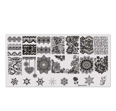 Χαριτωμένο Panda Σχέδιο Πλάκα Σφράγισης Νυχιών Σχέδια Μπαμπού Μανικιούρ Νυχιών Εικόνων Πρότυπο Σφραγίδας Σφραγίδας Νυχιών Στένσιλ Νυχιών Mezerdoo B20