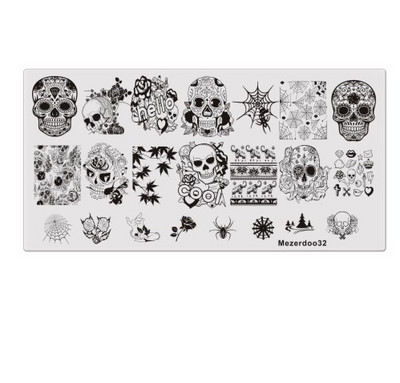 Χαριτωμένο Panda Σχέδιο Πλάκα Σφράγισης Νυχιών Σχέδια Μπαμπού Μανικιούρ Νυχιών Εικόνων Πρότυπο Σφραγίδας Σφραγίδας Νυχιών Στένσιλ Νυχιών Mezerdoo B20