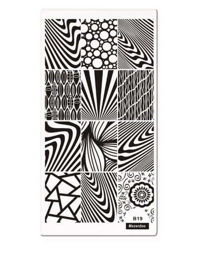 Χαριτωμένο Panda Σχέδιο Πλάκα Σφράγισης Νυχιών Σχέδια Μπαμπού Μανικιούρ Νυχιών Εικόνων Πρότυπο Σφραγίδας Σφραγίδας Νυχιών Στένσιλ Νυχιών Mezerdoo B20