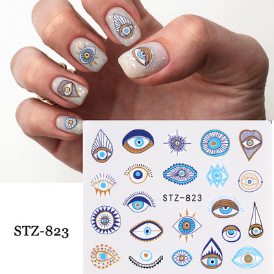 1 τεμ. Λεοπάρ στάμπα Νυχιών Χαλκομανίες Νερού Tiger Zebra Μοτίβο δέρματος ζώων Αυτοκόλλητα νυχιών φιδιού Τατουάζ Χειμερινό ντεκόρ Περιτύλιγμα NLSTZ-845