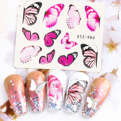 1 τεμ. Λεοπάρ στάμπα Νυχιών Χαλκομανίες Νερού Tiger Zebra Μοτίβο δέρματος ζώων Αυτοκόλλητα νυχιών φιδιού Τατουάζ Χειμερινό ντεκόρ Περιτύλιγμα NLSTZ-845