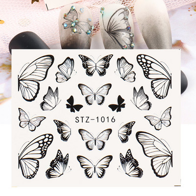 1 τεμ. Λεοπάρ στάμπα Νυχιών Χαλκομανίες Νερού Tiger Zebra Μοτίβο δέρματος ζώων Αυτοκόλλητα νυχιών φιδιού Τατουάζ Χειμερινό ντεκόρ Περιτύλιγμα NLSTZ-845