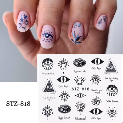 1 τεμ. Λεοπάρ στάμπα Νυχιών Χαλκομανίες Νερού Tiger Zebra Μοτίβο δέρματος ζώων Αυτοκόλλητα νυχιών φιδιού Τατουάζ Χειμερινό ντεκόρ Περιτύλιγμα NLSTZ-845