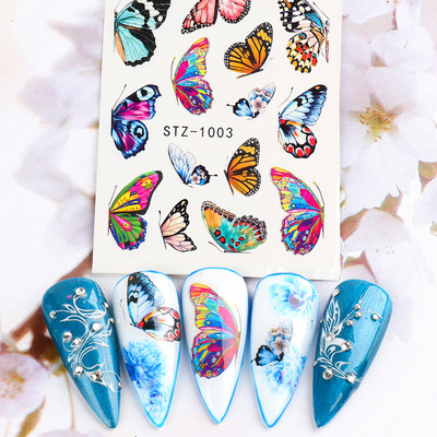 1 τεμ. Λεοπάρ στάμπα Νυχιών Χαλκομανίες Νερού Tiger Zebra Μοτίβο δέρματος ζώων Αυτοκόλλητα νυχιών φιδιού Τατουάζ Χειμερινό ντεκόρ Περιτύλιγμα NLSTZ-845