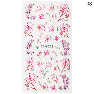 1 φύλλο ανάγλυφο Snowflakes 5D αυτοκόλλητα νυχιών Decal Χειμερινή Χριστουγεννιάτικη διακόσμηση νυχιών Μανικιούρ Σχέδιο αυτοκόλλητων νυχιών πεταλούδα