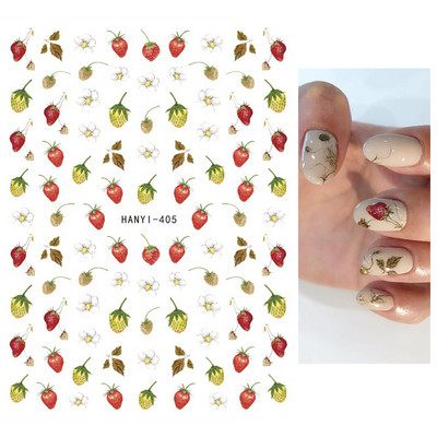 Χαλκομανία νυχιών Καλοκαιρινή χαριτωμένη με πέντε πέταλα λουλούδια πολύχρωμα λουλούδια πίσω Κόλλα αυτοκόλλητα νυχιών Διακόσμηση για συμβουλές για νύχια ομορφιά