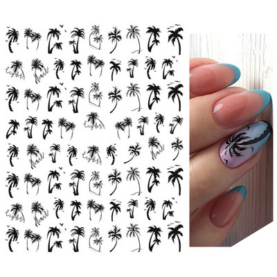 Χαλκομανία νυχιών Καλοκαιρινή χαριτωμένη με πέντε πέταλα λουλούδια πολύχρωμα λουλούδια πίσω Κόλλα αυτοκόλλητα νυχιών Διακόσμηση για συμβουλές για νύχια ομορφιά