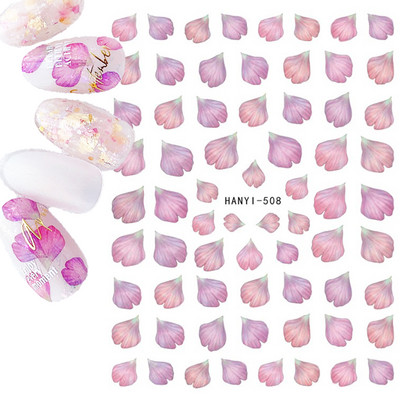Χαλκομανία νυχιών Καλοκαιρινή χαριτωμένη με πέντε πέταλα λουλούδια πολύχρωμα λουλούδια πίσω Κόλλα αυτοκόλλητα νυχιών Διακόσμηση για συμβουλές για νύχια ομορφιά