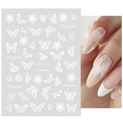 Χαλκομανία νυχιών Καλοκαιρινή χαριτωμένη με πέντε πέταλα λουλούδια πολύχρωμα λουλούδια πίσω Κόλλα αυτοκόλλητα νυχιών Διακόσμηση για συμβουλές για νύχια ομορφιά