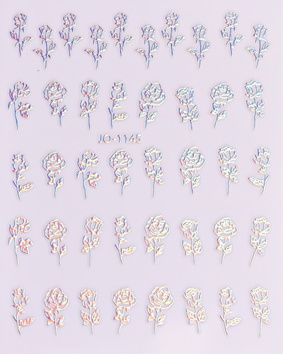 Χαλκομανία νυχιών Καλοκαιρινή χαριτωμένη με πέντε πέταλα λουλούδια πολύχρωμα λουλούδια πίσω Κόλλα αυτοκόλλητα νυχιών Διακόσμηση για συμβουλές για νύχια ομορφιά