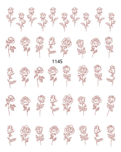 Χαλκομανία νυχιών Καλοκαιρινή χαριτωμένη με πέντε πέταλα λουλούδια πολύχρωμα λουλούδια πίσω Κόλλα αυτοκόλλητα νυχιών Διακόσμηση για συμβουλές για νύχια ομορφιά