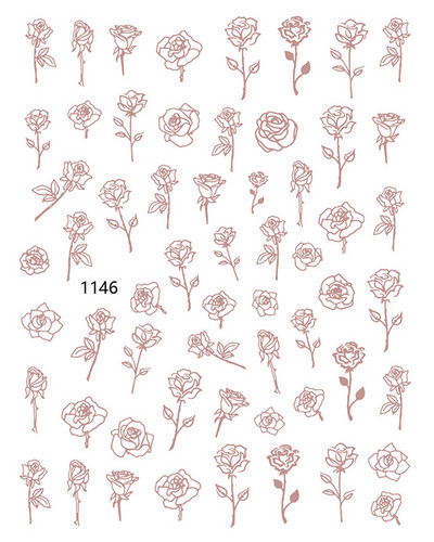 Χαλκομανία νυχιών Καλοκαιρινή χαριτωμένη με πέντε πέταλα λουλούδια πολύχρωμα λουλούδια πίσω Κόλλα αυτοκόλλητα νυχιών Διακόσμηση για συμβουλές για νύχια ομορφιά