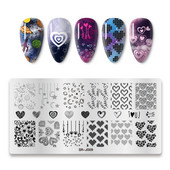 Mtssii 1PC Πρότυπο σφράγισης νυχιών Moon Star Planet Earth Flower Planet Love of Valentine`s Day Rectangle Nail Art Stamping Plate